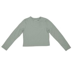 NWT Wild Fable Blue Long Sleeve Cropped Boxy T-shirt Size Small Women's